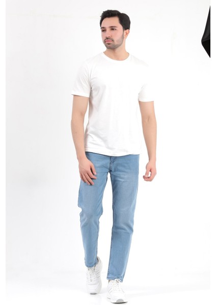 Erkek Mavi Regular Fit Likralı Jean - 5129 fırsatları