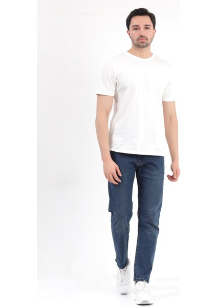 Erkek Kimyasal Mavi Regular Fit Likralı Jean - 5129