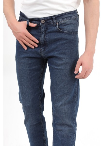 Erkek Kimyasal Mavi Regular Fit Likralı Jean - 5129 modelleri