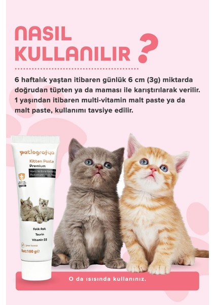 Hamile Anne ve Yavru Kedi Için Taurin ve Folik Asit Destekli Multivitamin Macun Kitten Paste Vitamin modelleri
