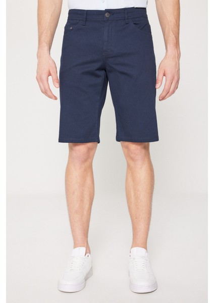 Slim Fit Dar Kesim Yan Cepli Gofre Desenli Şort modelleri
