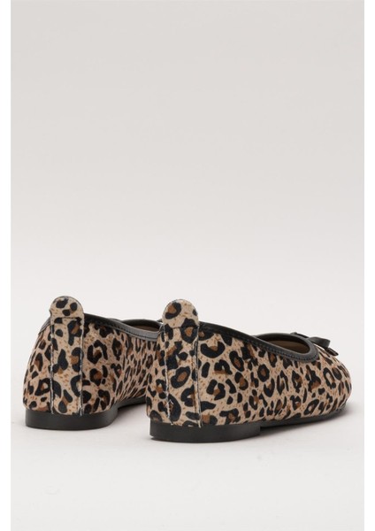 Kadın Fiyonklu Hafif Şık Günlük Babet Ayakkabı BEJ - KAHVERENGİ