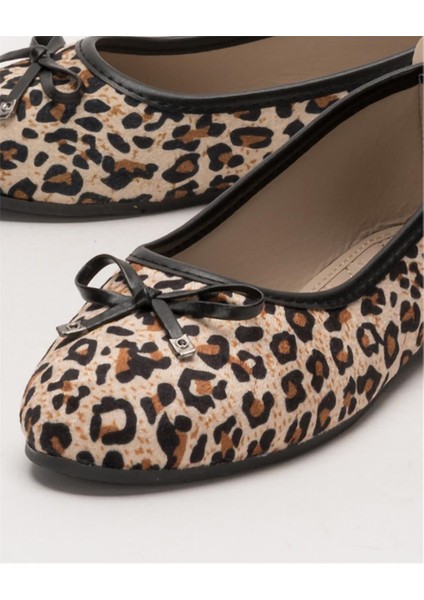 Kadın Fiyonklu Hafif Şık Günlük Babet Ayakkabı BEJ - KAHVERENGİ