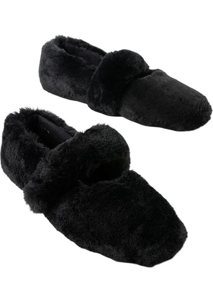 Tüylü Tek Kemer Cırtlı Panduf Kadın Ev Babeti SİYAH indirimleri