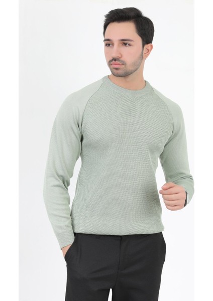 Erkek Triko Kazak Çağla Mikro Flament Italyan Kol Bisiklet Yaka Slimfit - 2010 modelleri