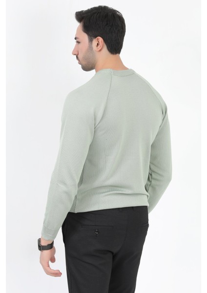 Erkek Triko Kazak Çağla Mikro Flament Italyan Kol Bisiklet Yaka Slimfit - 2010 fırsatları