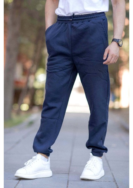 Erkek Eşofman Altı Indigo 3 Iplik Kışlık Cepli Beli Bağcıklı Lastikli Paça - 10008 modelleri