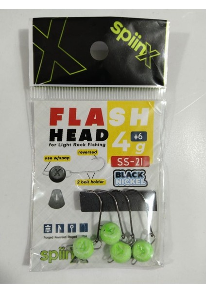 Spıınx Flash Head Jıghead Uv Yeşil 4 Gr - 4 Pcs
