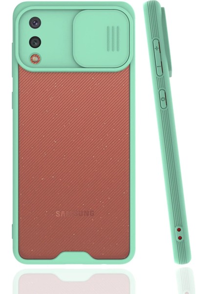 Samsung Galaxy A02 Kılıf Platin Kamera Koruma Silikon - Açık Yeşil Mrayd