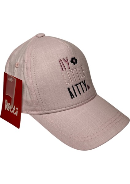 Spteks Kitti 4-8 Yaş Kız Çocuk Pudra Renk Desenli Yazlık Şapka fiyatları