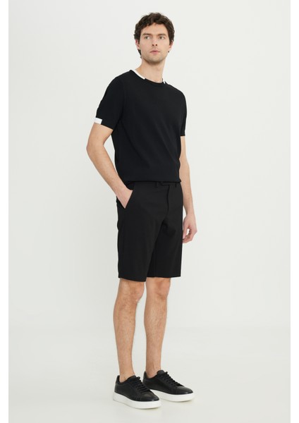 Slim Fit Dar Kesim Gofre Desenli Yan Cepli Travel Şort modelleri