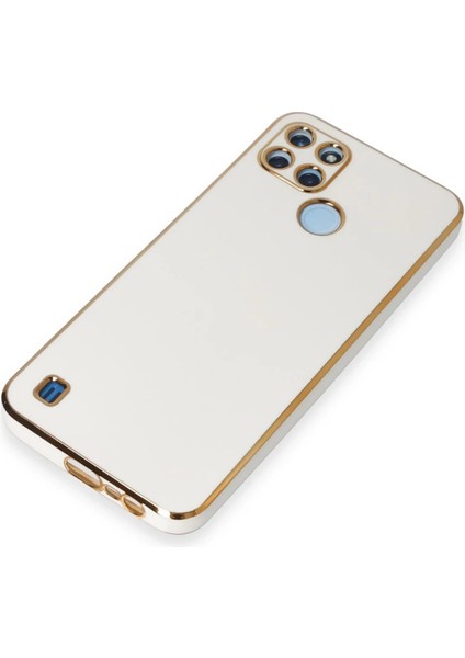 Realme C25Y Kılıf Volet Silikon - Beyaz Mrayd