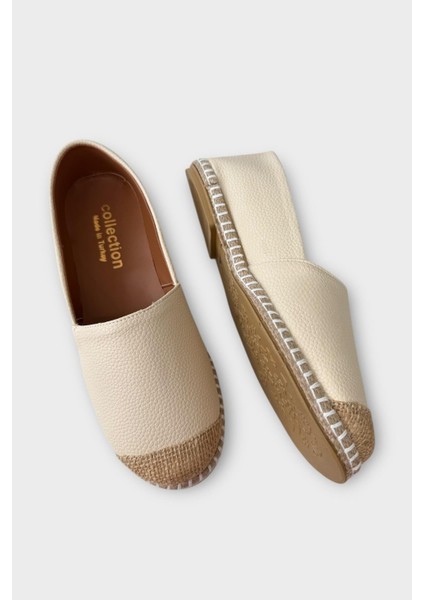 Kadın Espadril Babet Ayakkabı Beyaz