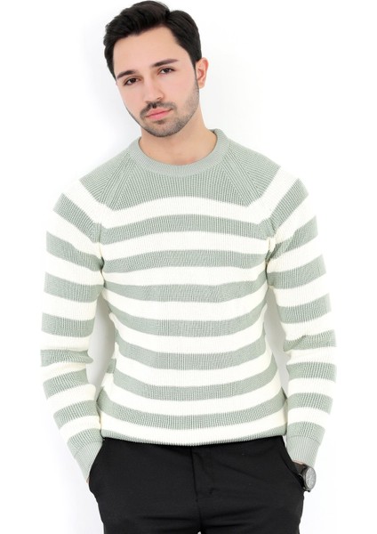 Erkek Triko Kazak Çağla Çizgili Selanik Bisiklet Yaka Ribanalı - 2008 fiyatları