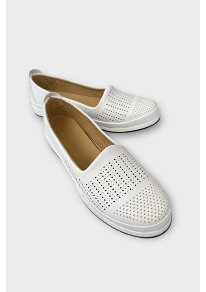 Tam Ortopedik Hava Alan Yumuşak Tabanlı Günlük Anne Babet BEYAZ - BEYAZ