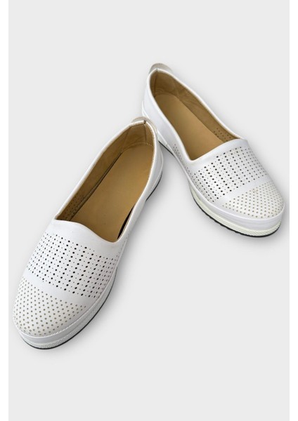 Tam Ortopedik Hava Alan Yumuşak Tabanlı Günlük Anne Babet BEYAZ - BEYAZ