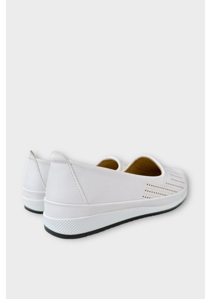 Tam Ortopedik Hava Alan Yumuşak Tabanlı Günlük Anne Babet BEYAZ - BEYAZ