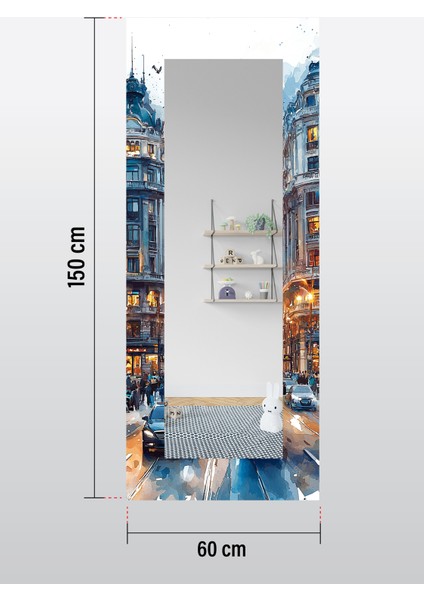 City Lights Dekoratif Boy Aynası 150 x 60 cm