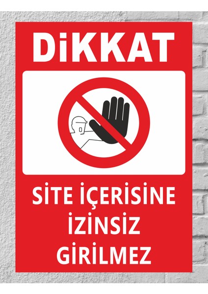 Inşaat Önü Park Etmeyin - Uyarı Tabela Levhası 24X34 cm Polikarbon