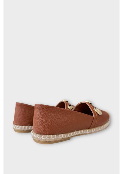 Kadın Espadril Tokalı Babet Ayakkabı TABA indirimleri