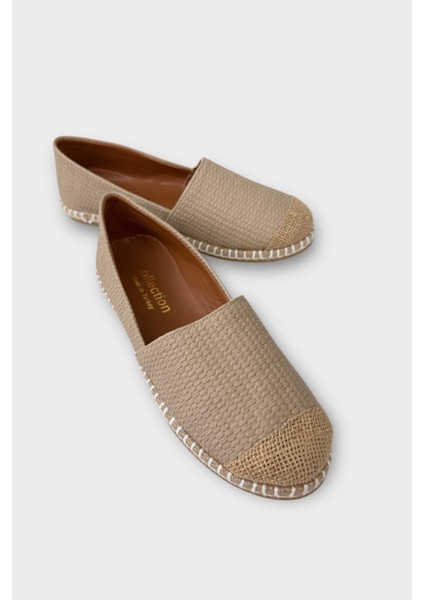 Kadın Espadril Babet Ayakkabı KREM