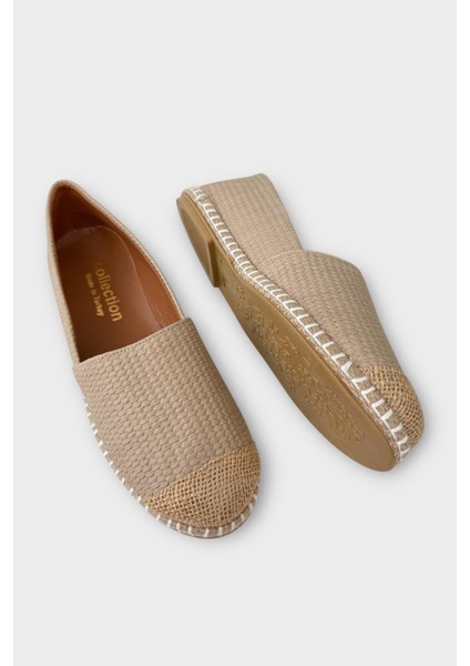 Kadın Espadril Babet Ayakkabı KREM