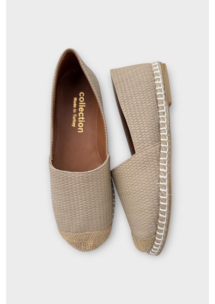 Kadın Espadril Babet Ayakkabı KREM