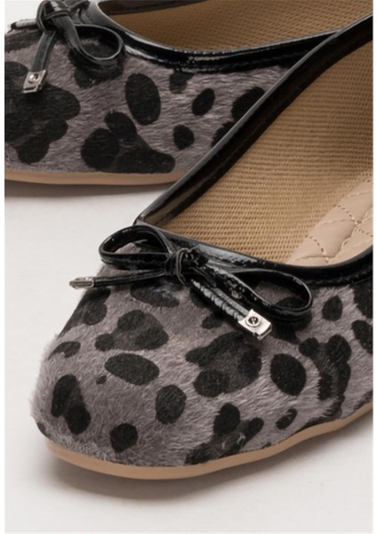 Fiyonklu Günlük Kadın Babet Ayakkabı SİYAH - FÜME