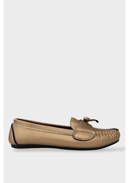Kadın Fiyonklu Günlük Babet Ayakkabı ALTIN