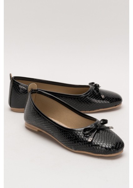 Fiyonklu Günlük Kadın Babet Ayakkabı SİYAH