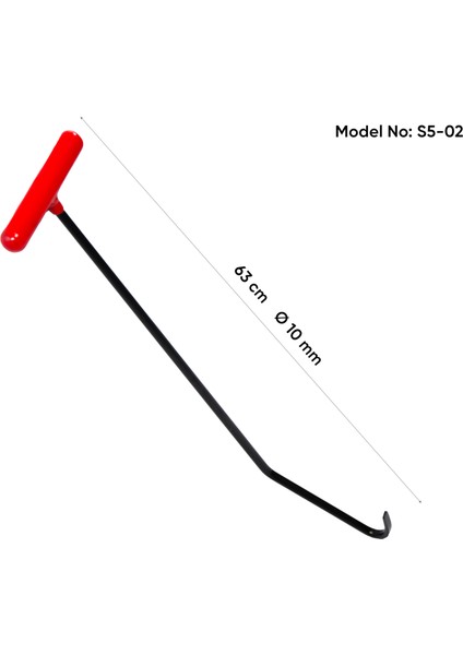 63 cm 10 mm Çap Tek Kıvrımlı Çengel Kobra Uçlu Boyasız Göçük Düzeltme Çubuğu - S5-02, Pdr Çubuk