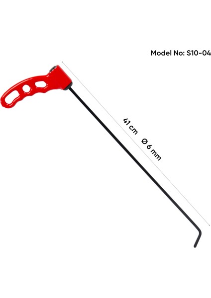 41 cm 6 mm Çap Sustalı Sağ Sol Yassı Çubuk, Boyasız Göçük Düzeltme Çubuğu, Pdr Çubuk - S10-04