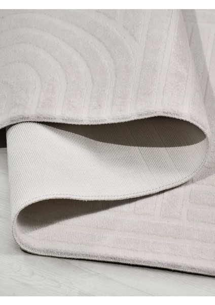 Veneto 4336 Krem Triko Akrilik Yapışmaz Salon Mutfak Oturma Odası Halı