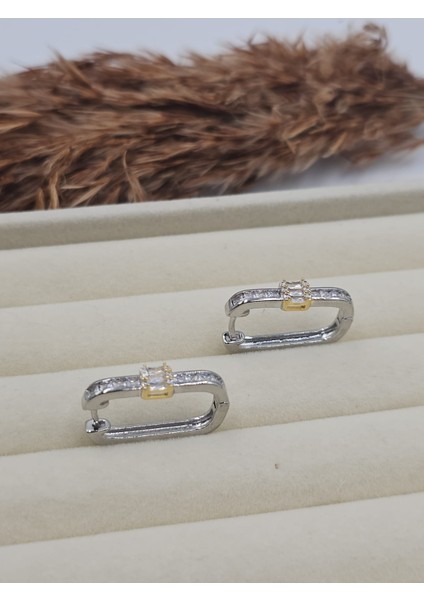 Vip Iki Renkli Rectangle Halka Çelik Küpe fiyatları