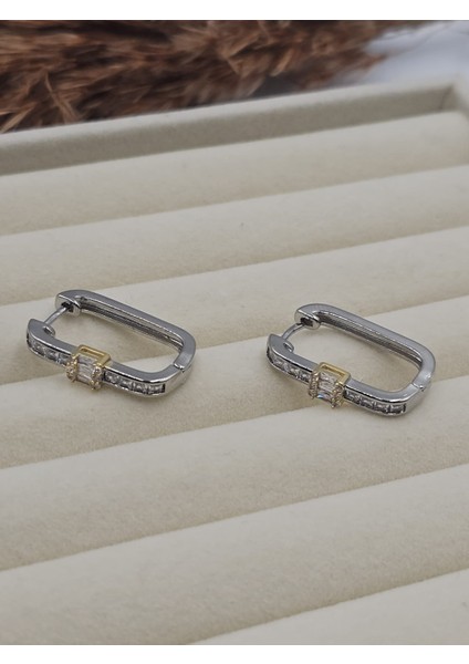 Vip Iki Renkli Rectangle Halka Çelik Küpe fırsatları