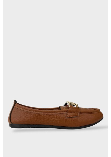 Kadın Tokalı Babet Ayakkabı TABA