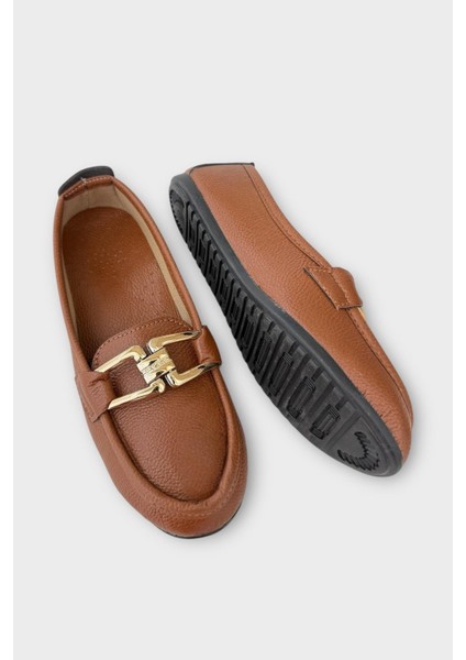 Kadın Tokalı Babet Ayakkabı TABA modelleri