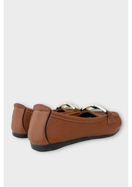 Kadın Tokalı Babet Ayakkabı TABA