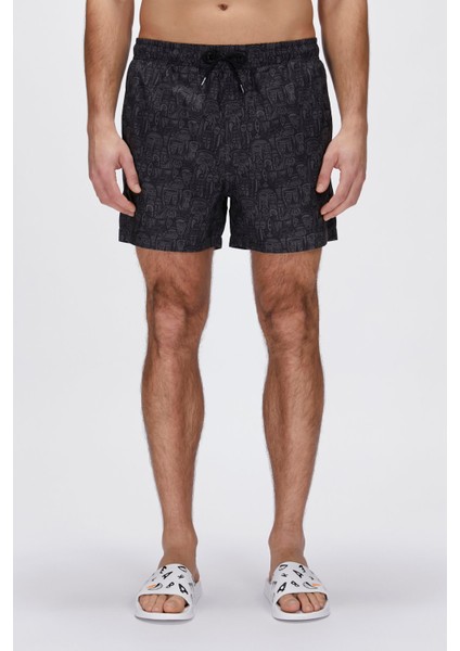 Moshe Siyah Erkek Deniz Şortu