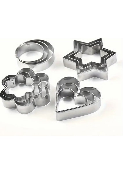 12 Parça Metal Kurabiye Kalıbı