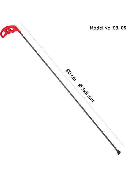 80 cm 3x8 mm Çap Plaka Çubuk Büyük Ağız Çubuk - S8-05