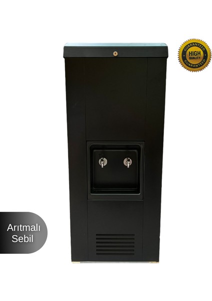 Sanayi Tipi Sebil 100 Litre Soğutmalı Arıtmalı Siyah Premium Endüstriyel Su Sebili