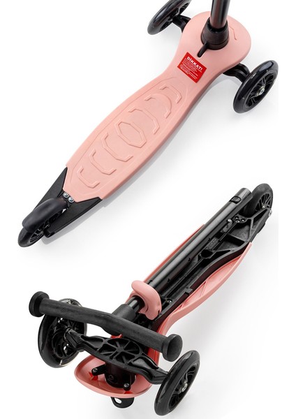Çocuk Scooter 3 Tekerlekli Kaykay - 2-7 Yaş Dengeli ve Güvenli Sürüş Pudra