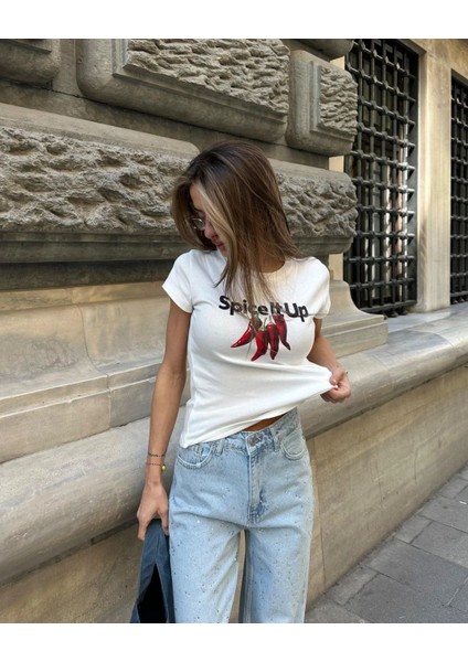 S0017702 Bsm Biber Baskılı T-Shirt