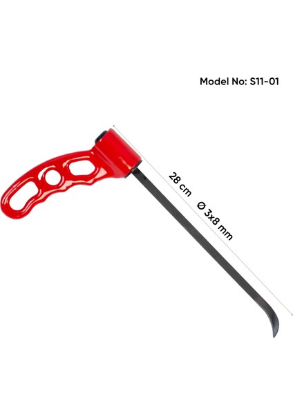 28 cm 3.8 mm Çap Tek Taraflı Balina Sustalı Çubuk, Boyasız Göçük Düzeltme Çubuğu, Pdr Çubuk - S11-01