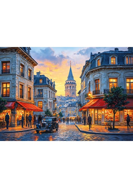 Galata Kulesi'nde Gün Sona Ererken (1000 Parça)