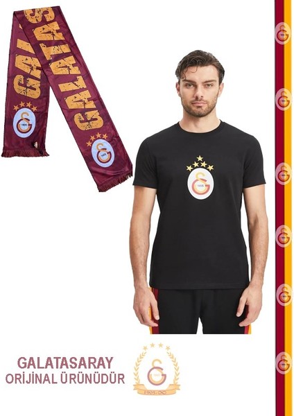 Orijinal Siyah 5 Yıldız T-Shirt Atkı Hediyeli