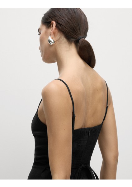 Keten Karışımlı Kare Yaka Tulum fırsatları