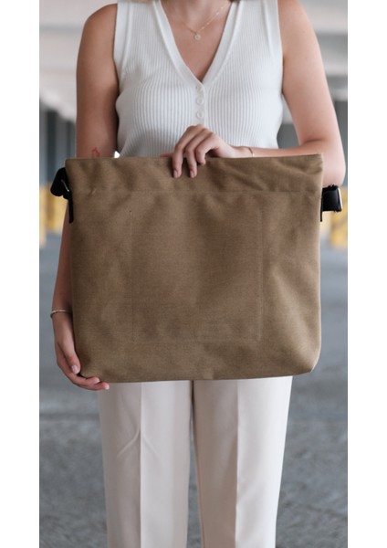 Kanvas Çapraz Askılı Tote Çanta Krem fırsatları