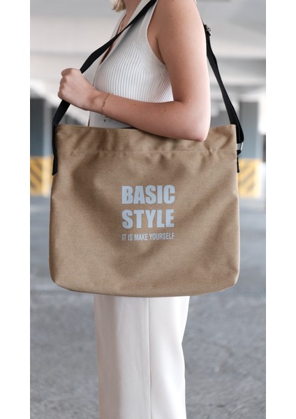 Kanvas Çapraz Askılı Tote Çanta Krem indirimleri